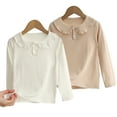 thumbnail image 6 of KYAIGUO 2-12T Baby Girls Doll Collar T-Shirt for Kids Toddler Spring Fall Cute Long Sleeve Tops Pure Cotton Blouse, 6 of 10
