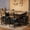 Retro Color, variant on QinaQin 4 Piece Dining Table Set for 4, Wooden Kitchen Table with Cushioned Seats and Corner Protectors for Small Spaces