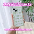thumbnail image 2 of Compatible with iPhone 12 Case with Heart Design for Women Girls,Aesthetic Cute Wavy Soft Shockproof Cell Phone Cover for iPhone 12 6.1 Inch (Matcha Green), 2 of 7