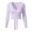 Light Purple, variant on V Neck Wrap Crop Top For Women Long Sleeve Surplice Front Thumb Hole Slim Fitted Casual Tee