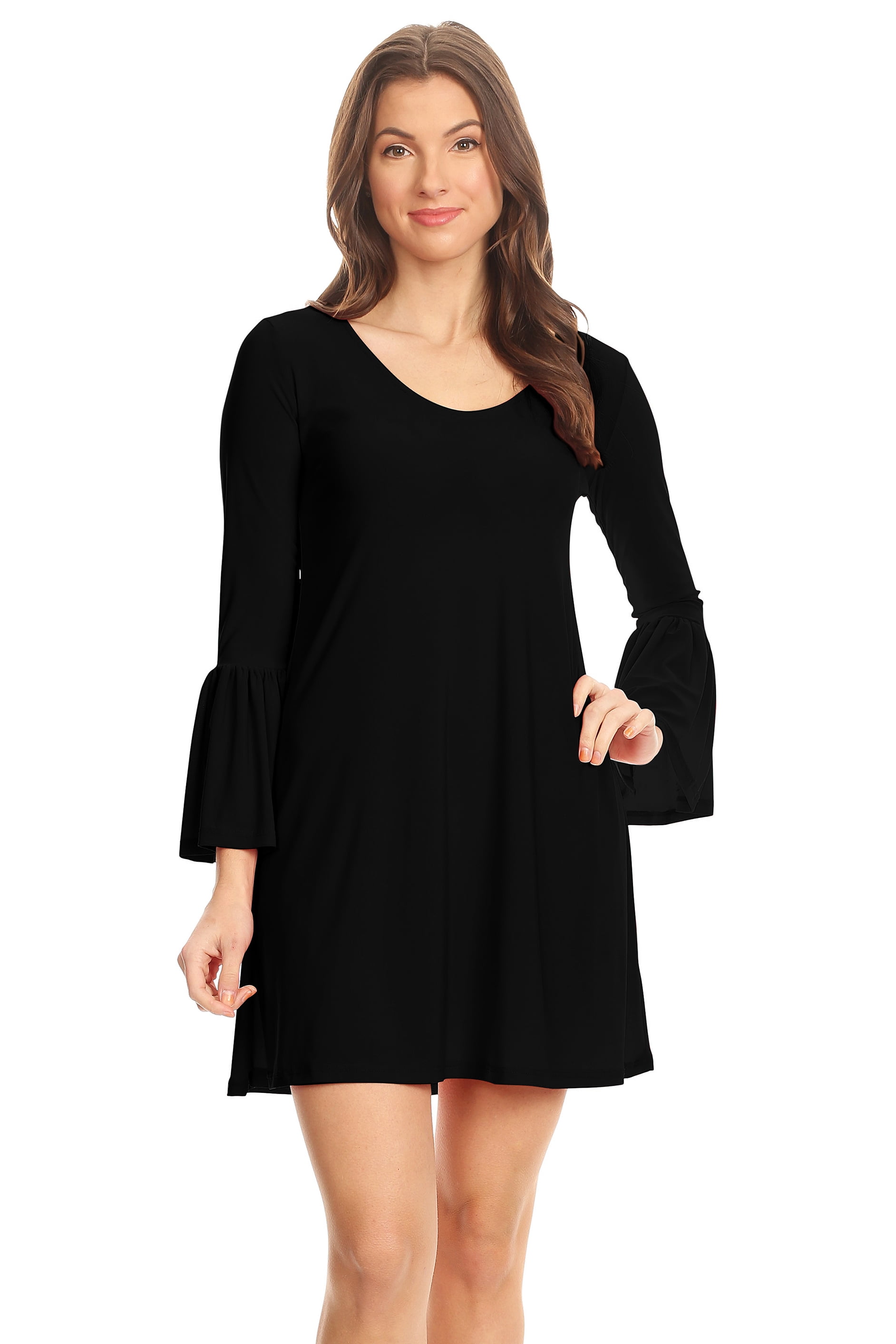 Simlu Womens Bell Sleeve Long and Short Sleeve Summer Dresses Made