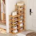 thumbnail image 1 of Bamboo Shoe Rack 12 Tier- Vertical Shoe Rack for Small Spaces, Tall Narrow Shoe Rack Organizer for Closet Entryway Corner Garage and Bedroom,Skinny Shoe Shelf with Free Stackable DIY, 1 of 8