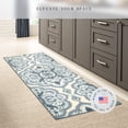 thumbnail image 3 of Maples Rugs Vivian Transitional Medallion Blue White Washable Hallway Runner Rug, 2' x 6', 3 of 9