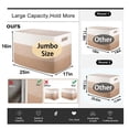 thumbnail image 3 of 108L Large Blanket Basket（25“x17”）,Storage Basket for Organizing, Dog Toy Bin,baby laundry basket,Cotton Rope Blanket Basket for Living Room, Laundry, Nursery, Pillows (White and Brown), 3 of 8
