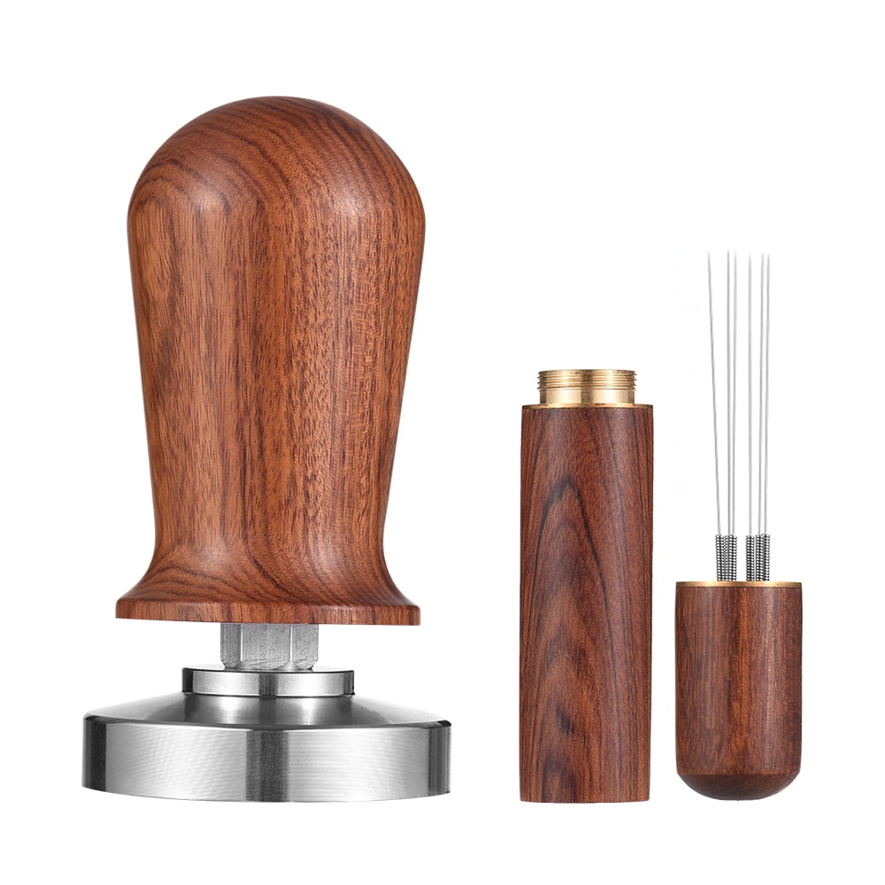 Distributeur de café 53 mm et tamper, outil de distribution d'expresso, tampers manuels de barista, outils WDT compatibles avec les porte-filtres Breville de 54 mm, double face, profondeur réglable