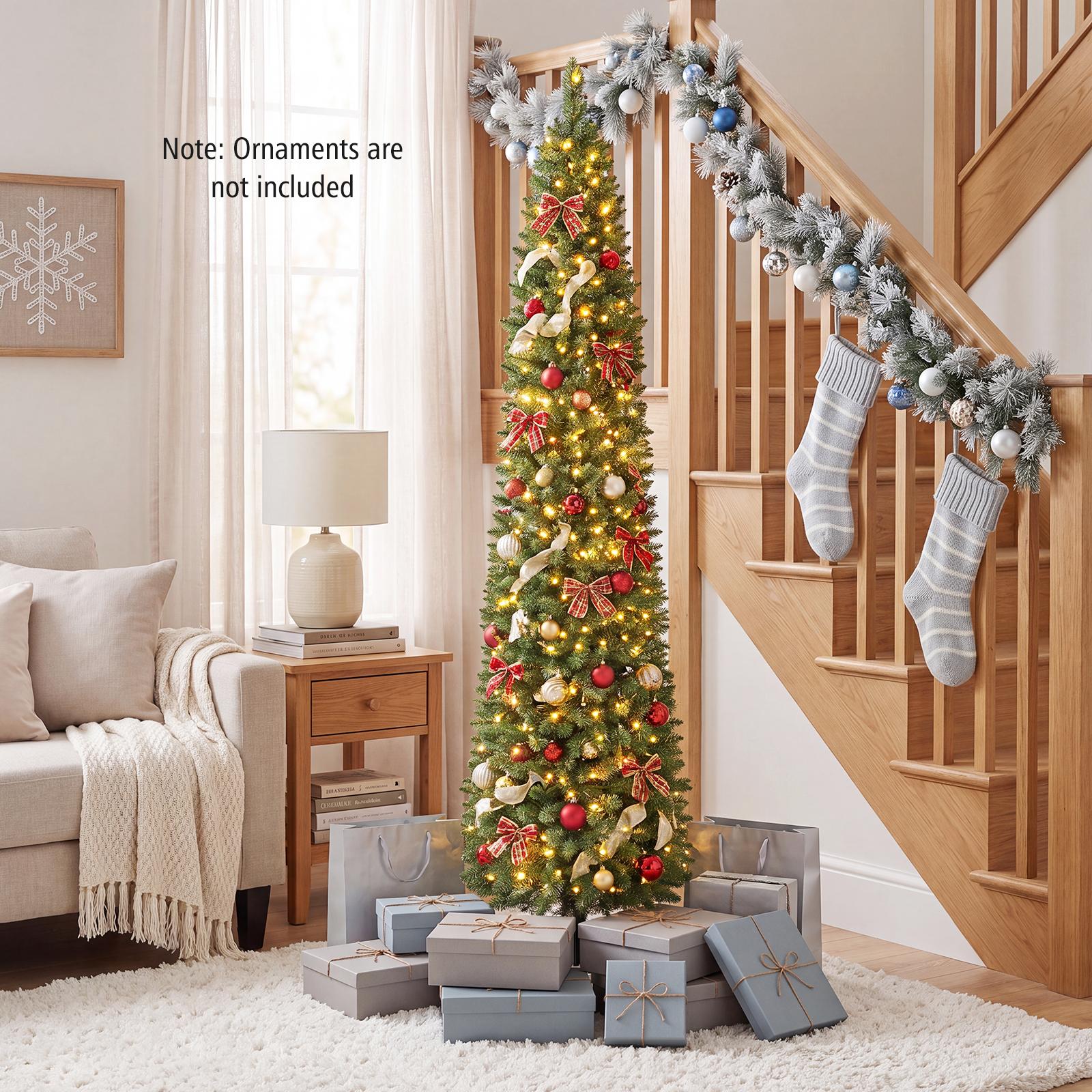 Costway 6 Ft Pre-Lit Pencil Christmas Tree with 180 LED Lights photo 5