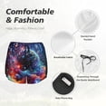 thumbnail image 4 of Balery Outer Space Floating Numbers And Letters Pantalones cortos deportivos para mujer con forro y dos bolsillos, elásticos, para entrenamiento, gimnasio, yoga-X-Large, 4 of 7