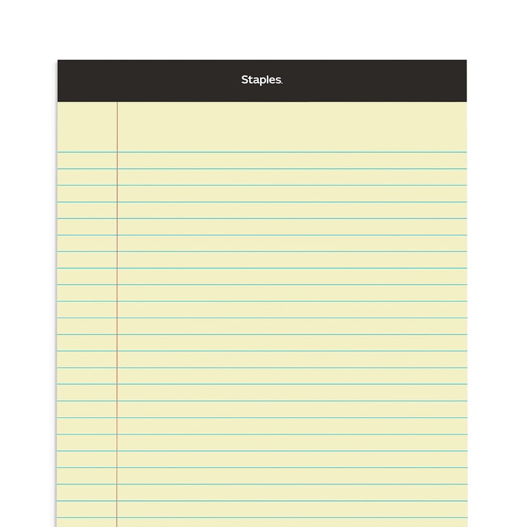 Staples Notepads, 8.5" x 14" Wide Ruled, Canary Yellow, 12 Pack photo 6