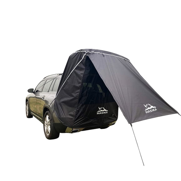 Hasika Auvent d'Ombrage de Hayon de Voiture de Camping pour VUS avec Moustiquaire, Imperméable, 3000 mm, UPF 50+, Noir (Grand)