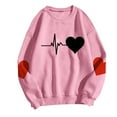 thumbnail image 4 of Karight Sweatshirt for Women Casual Long Sleeve Crewneck Pullover Cute Love Heart Printed Tops Loose Fit Dressy Fall Clothes, 4 of 5