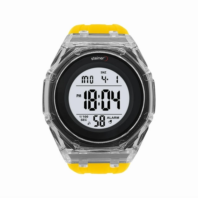 Reloj de Hombre Digital Steiner Traslúcido 5 Atm Wateresist Amarillo