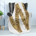 thumbnail image 4 of Letter W Soft Flannel Fleece Throw Blanket, Steampunk Style Automated ABC Uppercase W Gears Structure Worn Look Print, Cozy Plush for Indoor and Outdoor Use, 60" x 80", Sand Brown, by Ambesonne, 4 of 5