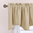thumbnail image 5 of NICETOWN 4 Pieces Blackout Curtain Valances for Bedroom, Rod Pocket Scalloped Window Valance Thermal Insulated Privacy Valance Curtain for Kitchen, 52"x18", Biscotti Beige, 5 of 6