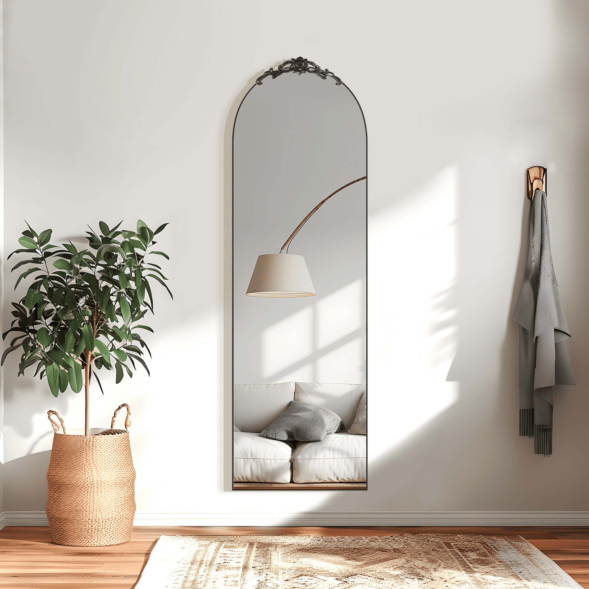 MAYEERTY 67"x23" Black Wall Mounted Vanity Mirror Modern Bathroom Vanity Mirror for Bedroom