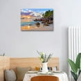 thumbnail image 3 of Coastal Decor Canvas Wall Art Beach Artwork for Walls Tropical Seacape Sunset at Ocean Prints Pictures Poster Modern Landscape Framed Ready to Hang12x16inches, 3 of 6