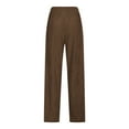 thumbnail image 5 of Womens Corduroy Pants Drawstring Elastic Waist Loose Comfy Wide Leg Sweatpant Dressy Casual Work Cargo Trouser Brown Medium, 5 of 5