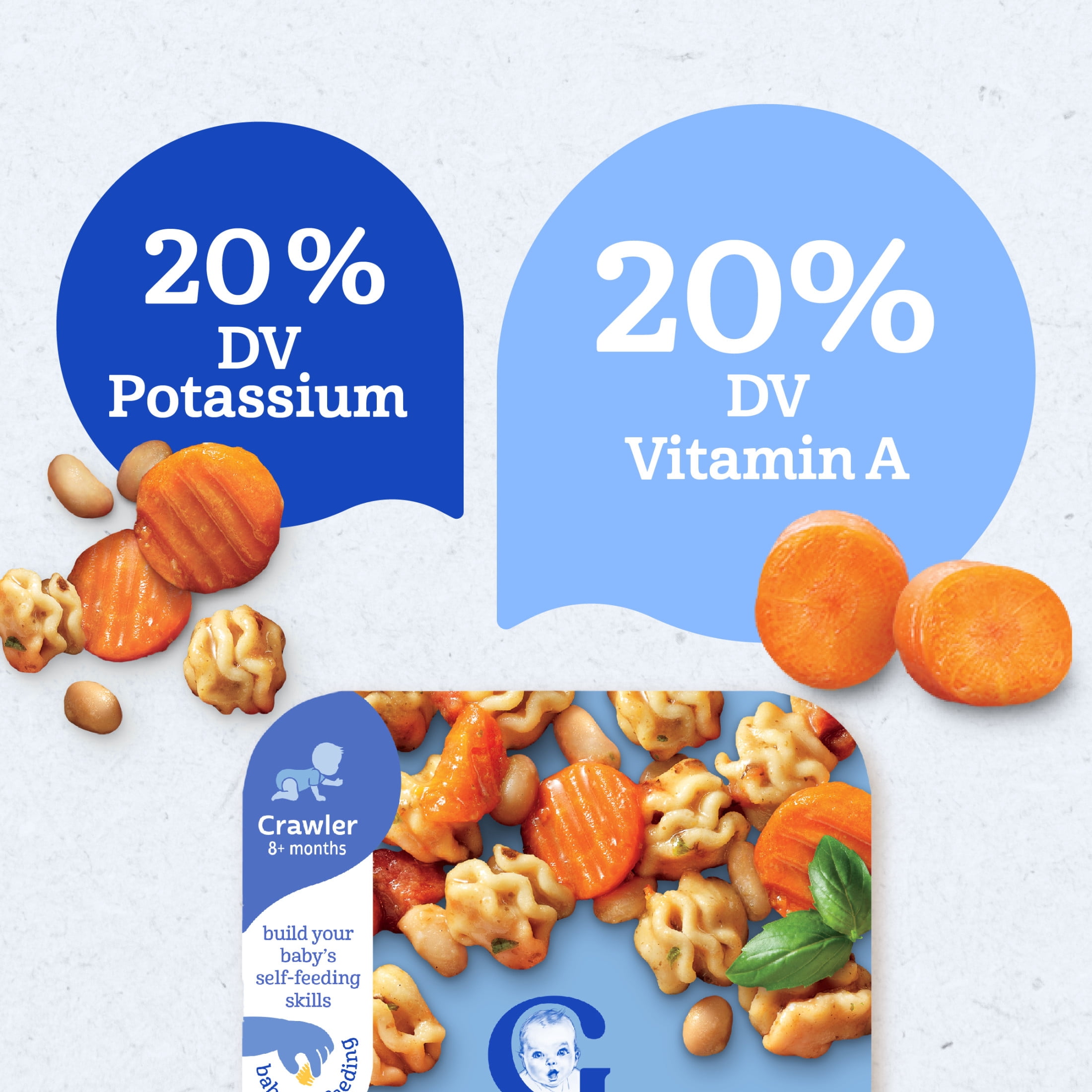 Gerber Stage 3 Baby Food, Italian Herb Pasta, Pick-Ups, Baby Led Feeding 5.8 oz