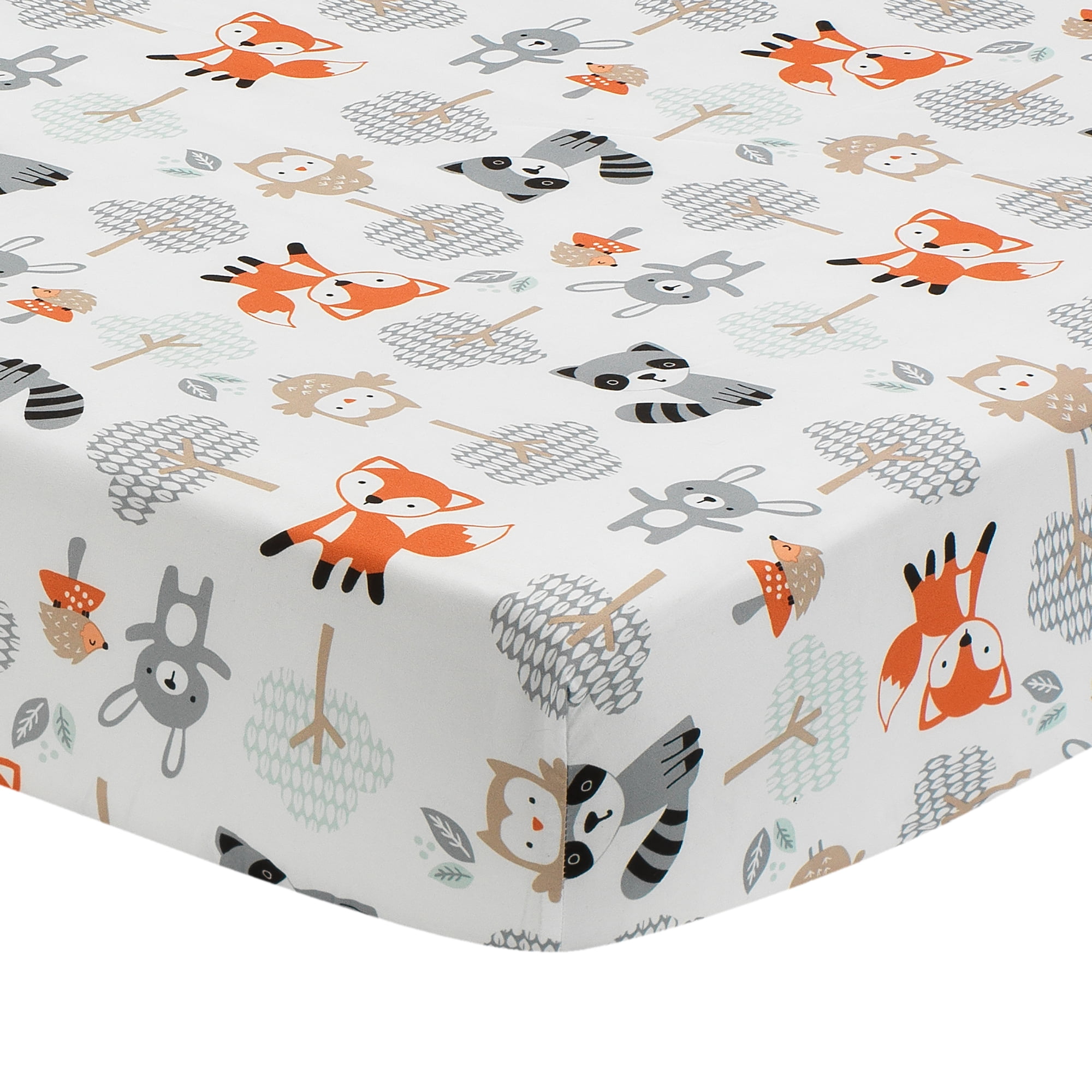 Bedtime Originals Woodland Friends 3-Piece Animals Mint/Gray Crib Bedding Set