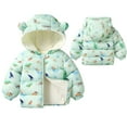 thumbnail image 2 of Hicidod Winter Down Coats for Kids Boys Girls Lightweight Puffer Padded Jacket Bear Hoods Long Sleeve Infant Outerwear, 2 of 7