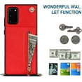 thumbnail image 5 of Crossbody Wallet Case for Samsung Galaxy Note 20 with Card Holder, Purse Cover Removable Cross Body Strap for Galaxy Note 20 Zipper Phone Case Red, 5 of 18