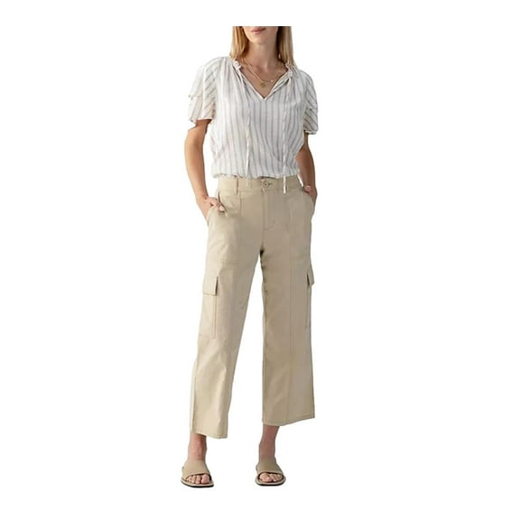 Social Standard by Sanctuary Womens Portside Cargo Crop Pant in Natrual Size Small
