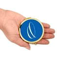 thumbnail image 3 of Koyal Wholesale Gold Compact Mirror Bridesmaid's Wedding Gift, Royal Blue, Monogram Letter O, 1-Pack, 3 of 5