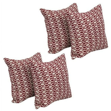 Blazing Needles 9910-S4-ID-118 17 in. Jacquard Throw Pillows with Inserts, Ozero Wine - Set of 4