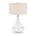 thumbnail image 2 of HomeRoots 524328 25 in. Glass Table Lamp with White Drum Shade, Clear, 2 of 5