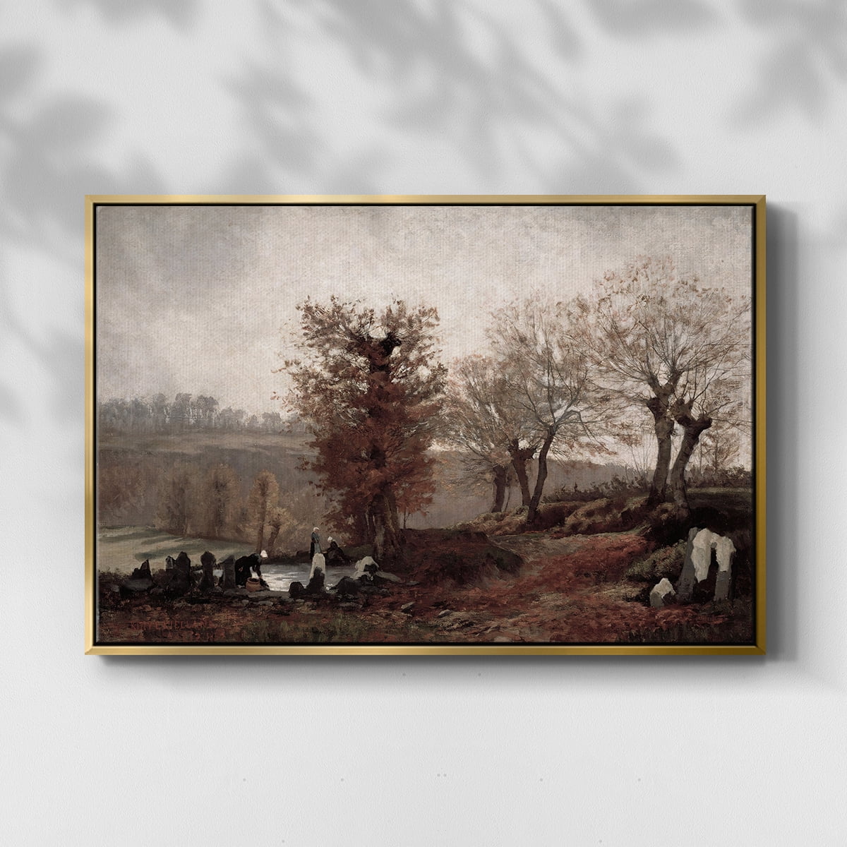 Vintage Landscape-CCCVIII By Wexford Home Framed in Gold Wood Gallery Wrapped Canvas 27 in. x 41 in.