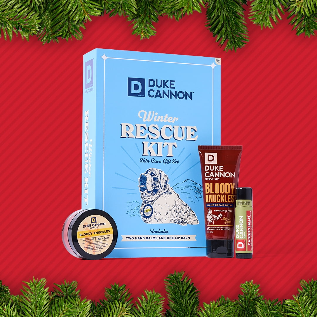 (6 pack) Duke Cannon Men's Winter Rescue Gift Set: Hand Repair & Lip Balm, 3 Pieces