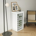 thumbnail image 2 of Jopath Modular Wine Bar Cabinet With Storage Shelves With Hutch,Modular Wine Cabinet 32 Bottles, Buffet Style, Finish,Particle Board 32 Cabinet, Dark Straight Line Design White, 2 of 7