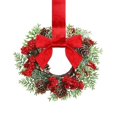 thumbnail image 2 of CaiYueKe Christmas Wreath Artificial Pine Cone Berry Decor with Velvet Bow Window Door Hanging Holiday Decorations for Home Festive Party Garland Ornament, 2 of 2