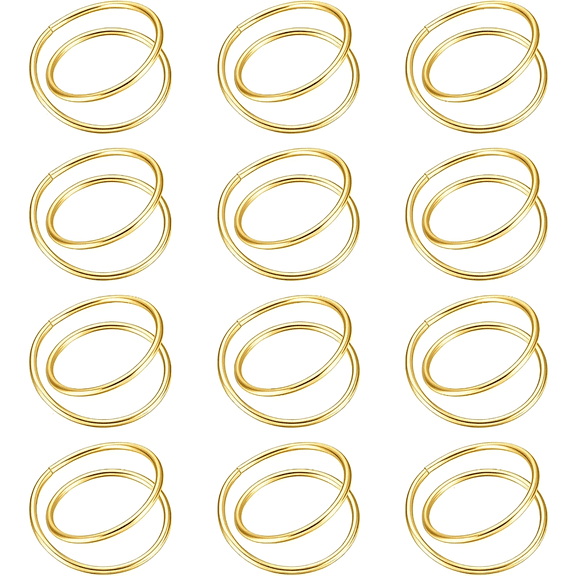 12-Piece Napkin Ring Set - Gold/Silver Alloy Spiral Serviette Holders for Weddings, Dinners & Party Table Decor