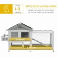thumbnail image 4 of PawHut Wooden Rabbit Hutch with Openable Roof, Storage Box, Grey, 4 of 10