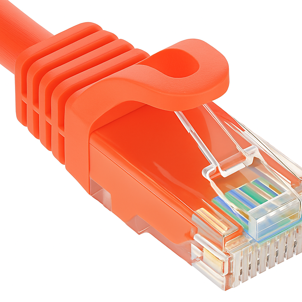 SANOXY 100ft Cat6a UTP 10G Ethernet Network Patch Cable Snagless 24AWG Bare Copper, Orange