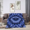 thumbnail image 2 of Blue Mandala Fractal Throw Blanket, Super Soft Anti-Pilling Flannel Blankets, 80"x60", 2 of 8