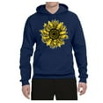 thumbnail image 2 of Artsy Cheetah Leopard Print Sunflower Fashion Unisex Graphic Hoodie Sweatshirt, Navy, 3XL, 2 of 3