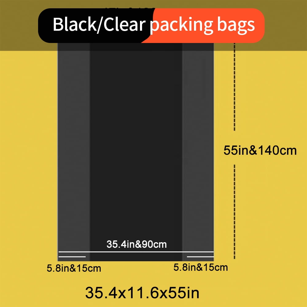 65Gallon 50Pcs 47x55in Black Big Leaf Bags Tall Kitchen, Large Heavy Duty Trash Bag, Larger And Thicker Garbage Bags For Paper, Plastic, Bottles, Newspaper, Lawn Car Seat, Disposable Trash Bag,