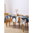 thumbnail image 3 of Navy Blue Rectangle Tablecloth, Middle Century Modern Geometric Abstract Art Waterproof & StainResistant Tablecloth, Washable Oil-proof Table Cover for Dining/Party/Wedding/Camping/Buffet 60x120 In, 3 of 9