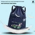 thumbnail image 2 of PENGXIANG Women Drawstring Backpack with Zipper Pocket Floral Print Backpack Yoga Backpack, 2 of 9