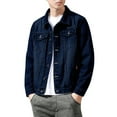 thumbnail image 6 of YMNXA Mens Denim Jacket Long Sleeved Lapel Solid Color Button Comfortable Fashion Coat With Pocket For Casual Daily Wear Bu1 Xl, 6 of 7