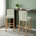 thumbnail image 2 of Sage Green Botanical Bar Stool Covers - Stretch Dining Chair Covers Set of 6, Summer Leaf Farmhouse Striped Bar Chair Cover Removable Counter Stool Pub Chairs Slipcovers Protectors for Kitchen/Cafe, 2 of 8