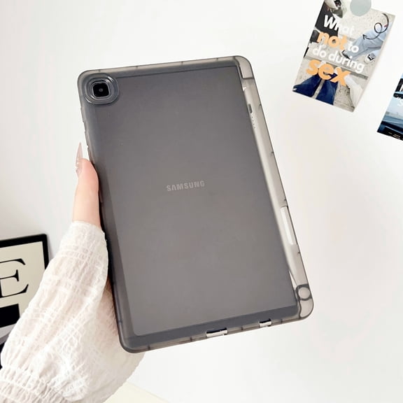 ELEHOLD Case for Samsung Tab A7 Lite 8.7 (2021), Shockproof Durable TPU Protective Case with Pen Slot,Black