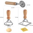 thumbnail image 2 of 3Pcs Ravioli Stamp Maker Cutter with Wheel Set,Mold with Wooden Handle for Pasta,Dumplings Lasagna,Pies, 2 of 5