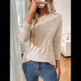 thumbnail image 4 of Suéter de Punto Suave para Mujer, Top Informal Elegante de Otoño Albaricoque S, 4 of 8