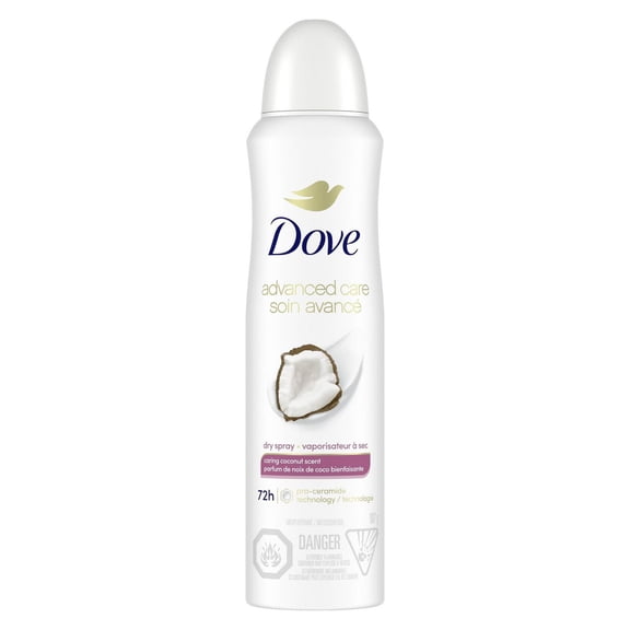 Dove Advanced Care Antiperspirant Deodorant Dry Spray Caring Coconut, 107 g