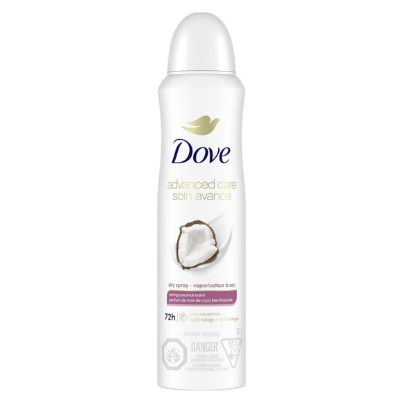 Dove Advanced Care Caring Coconut Scent Dry Spray Antiperspirant, 107g
