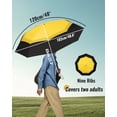 thumbnail image 7 of Chakipee Travel Compact Umbrella Windproof-Portable Automatic Umbrellas for Rain,Folding Umbrella with Double Vented Canopy 210T Fabric 102cm Span-9 Ribs Umbrella,Yellow, 7 of 7