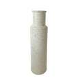 thumbnail image 2 of Benzara BM188035 Ceramic Ribbed Cylindrical Vase with Round Base & Curved Mouth Rim - White - Large, 2 of 2