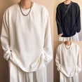 thumbnail image 4 of Trendy Mens Loose Fit Long Sleeve T Shirt in Solid Colors for All Occasions, 4 of 7